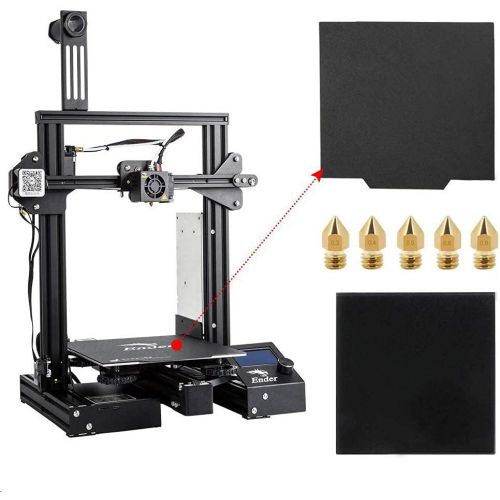  Comgrow Official Creality Ender 3 Pro 3D Printer with Glass Plate, Upgrade Cmagnet Build Surface Plate and UL Certified Meanwell Power Supply Build Volume 220x220x250mm