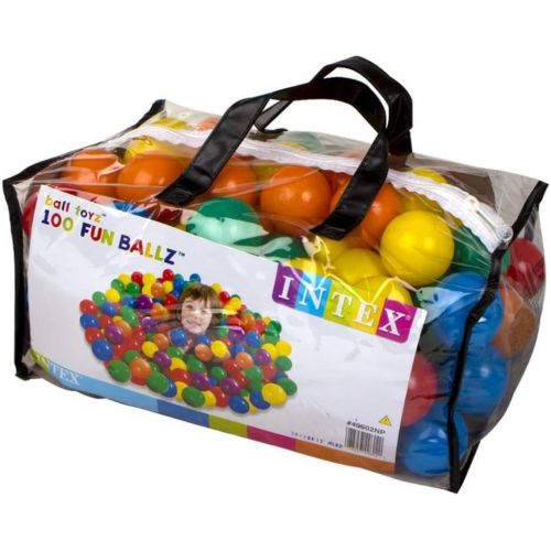 인텍스 Intex 100-Pack Small Plastic Multi-Colored Fun Ballz for Bounce Houses (4 Pack)