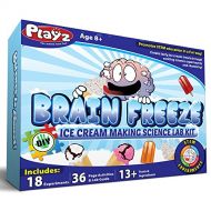 Playz Brain Freeze Ice Cream Making Science Kit - 18+ Yummy STEM Experiments, 36 Page Lab Guide, 13+ Ingredients and Tools for Boys, Girls, Kids, and Teenagers