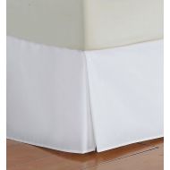 Percale Shopping cart Hotel Quality 800-Thread-Count Egyptian Cotton Full Size One Piece Box Plated Split Corner Bed Skirt 17 Inch Drop Length White Solid