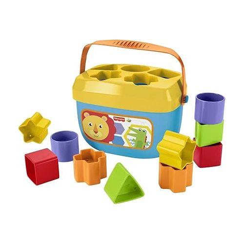 피셔프라이스 Fisher-Price Infant Gift Set with Baby’s First Blocks (10 Shapes) and Rock-a-Stack Ring Stacking Toy for Ages 6+ Months (Amazon Exclusive)
