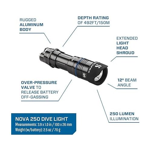 스쿠버프로 SCUBAPRO Nova 250 Dive Light