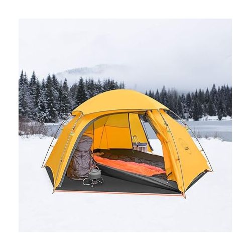  KAZOO Waterproof Backpacking Tent Ultralight 1/2 Person Lightweight Camping Tents 1/2 People Hiking Tents Aluminum Frame Double Layer