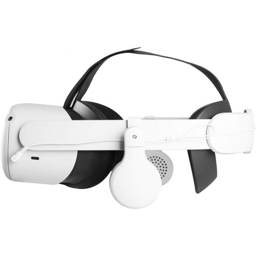  [아마존베스트]Orzero On-Ear Earbuds Compatible for Oculus Quest 2 Elite Strap (Not Fits for Original Flexible Headstrap), Gaming Headphones Rotate 360 Degrees - White