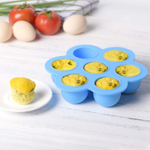  Hhyn Silicone Egg Bites Molds for Instant Pot Accessories - Fits for Instant Pot 5, 6, 8 qt Pressure Cooker, Reusable Baby Food Storage Container and Freezer Tray with Lid Sous Vid