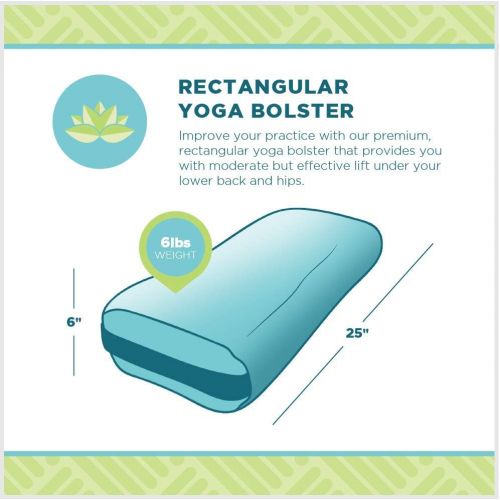  [아마존베스트]Bean Products Yoga Bolster - Made in The USA with Eco Friendly Materials - Studio Grade Rectangular Support Cushion That Elevates Your Practice & Lasts Longer - Natural Cotton, Hem