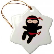3dRose Ninja Cartoon Snowflake Ornament