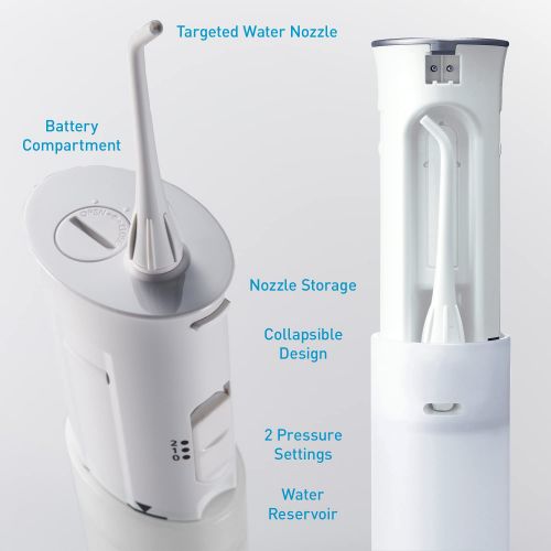 파나소닉 [무료배송]Panasonic Portable Water Flosser, 2-Speed Battery-Operated Oral Irrigator with Collapsible Design for Travel ? EW-DJ10-W (White)