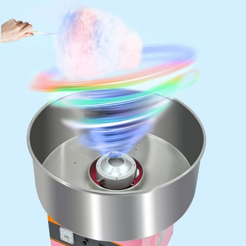  Podoy Electric Candy Cotton Machine Commercial Candy Floss Maker 20.5 Inch Stainless Steel Pan Professional for Parties Wedding Receptions Pink