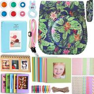 SAIKA Case & Accessories Compatible with Fujifilm Instax Mini 9/8 / 8+ Instant Polaroid Film Camera, Include Albums, Filters, Strap & Other Accessories [Tropic Jungle, 9 Items Kit] by SA