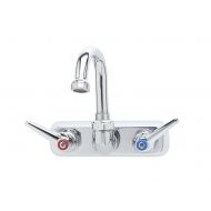 T&S Brass B-1146-01 Workboard Faucet, Wall Mount, 4-Inch Centers, 131X Swivel Gooseneck, Lever Handles