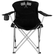 Stylish Camping Mings Mark 36029 Foldable Reclining Camp Chair - Black w/ Checkered Flag