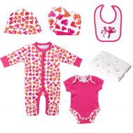 Babydiscovery Girls Newborn 5-Piece Essential Baby Layette Set Red