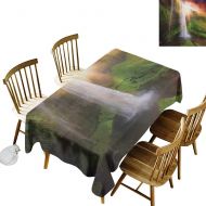 Kangkaishi kangkaishi Easy to Care for Leakproof and Durable Long tablecloths Outdoor Picnic Waterfalls at Fairy Sunset Sky in Iceland Scenic Spring Rural Wildlife Art Image W70 x L120 Inch M