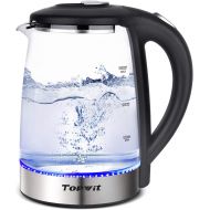 [아마존베스트]Topwit Electric Kettle Glass Hot Water Kettle, Upgraded, 2L Water Warmer Cordless, Stainless Steel Lid & Bottom, Tea Kettle with Fast Heating, Auto Shut-Off & Boil Dry Protection