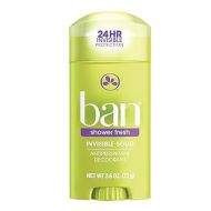 Ban Deodorant 2.6 Ounce Invisible Solid Shower Fresh (76ml) (3 Pack)