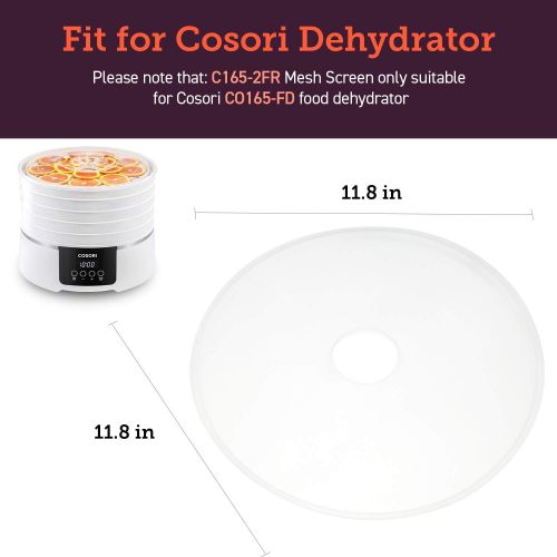  [아마존베스트]COSORI C165-2FR Food Machine Dryer Roll, BPA-Free Sheets for Plastic Round Dehydrator, 2Pack, for Fruit, Meat, Beef Jerky, Herb,Vegetable, 11.8, white