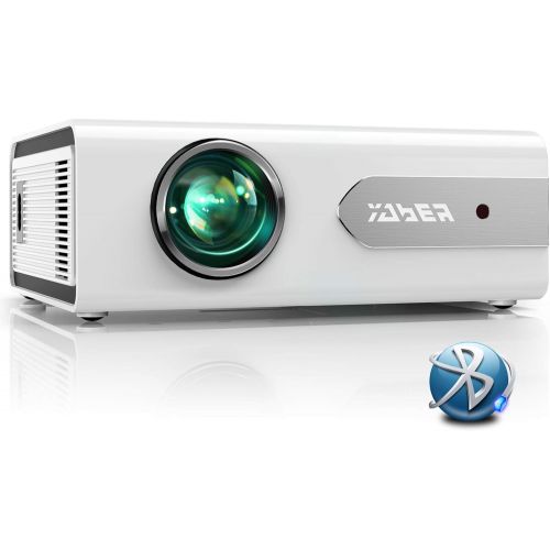  YABER V3 Mini Bluetooth Projector 6000L Full HD 1080P and Zoom Supported, Portable LCD LED Home & Outdoor Projector for iOS/Android/TV Stick/PS4/PC/Bluetooth Speaker (White)