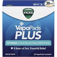 Vicks VapoPads Plus with Intense Cold Blasting Menthol Value Pack, Vapor Pads for Vicks Humidifiers, Vaporizers and Steam Inhaler, 20 Count, White, VSP29