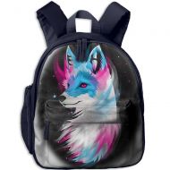 HFIUH5 Fox Galaxy Skull Printing Backpack School Book Bag Boys Girls Daypack Travel Bag For Kids