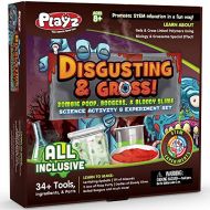 Playz Disgusting n Gross Zombie Poop, Boogers, & Bloody Slime Science Activity & Experiment Set - 34+ Tools to Make Levitating Eyeballs, Gizzards, Poop Putty & Boiled Boogers for B