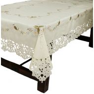Xia Home Fashions Bordeaux Embroidered Cutwork Tablecloth, 72-Inch by 108-Inch