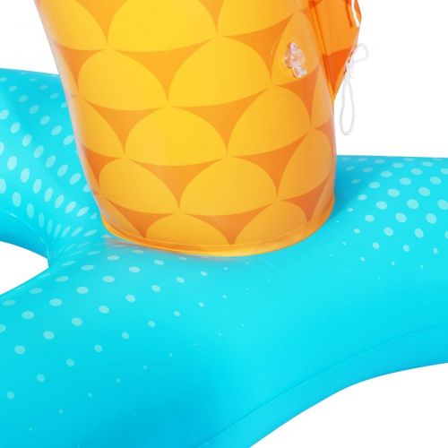  iBaseToy Inflatable Pool Volleyball Game Set - Pool Volleyball Set with Adjustable Net and 2 Balls for Swimming Pool Games, Pool Float Set Pool Volleyball Toy for Adults and Kids (