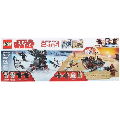  LEGO Star Wars 66597 Super Battle Pack 2 in 1 Includes 75198 Tatooine and 75197 First Order Specialist Packs, Multi-Colored