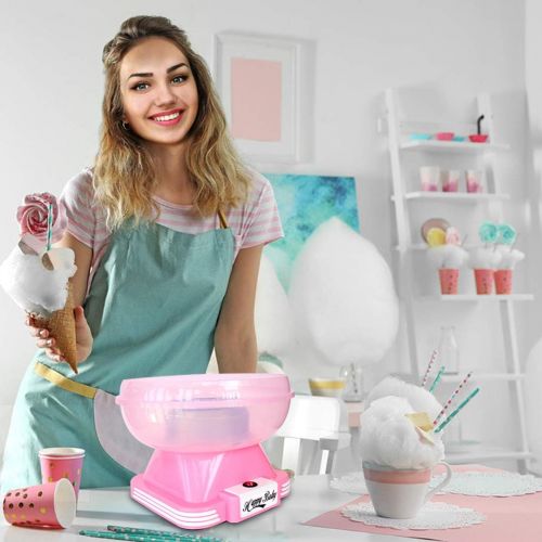  Benelet Premium Cotton Candy Machine,Cotton Candy Maker,Works With Hard Candy,Sugar Free Candy, Sugar Floss, Kids Homemade Sweets for Birthday Parties,1Sugar Scooper,10 Paper Stick
