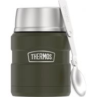 THERMOS Stainless King Vacuum-Insulated Food Jar with Spoon, 16 Ounce, Army Green