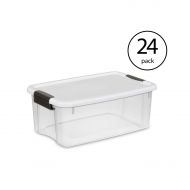 MRT SUPPLY 18 Quart Clear Ultra Latch Storage Organizer Container Box (24 Pack) with Ebook
