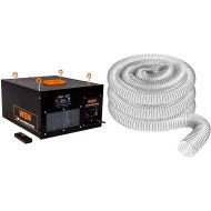 WEN 3410 3-Speed Remote-Controlled Air Filtration System (300/350/400 CFM) & FULTON 4 x 20 Ultra Flex Clear-Vue Heavy Duty PVC Hose - MADE IN USA!