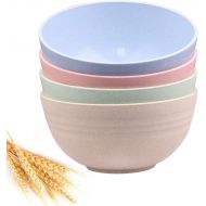 [아마존베스트]DUOLUV Unbreakable Cereal Bowls - 24 OZ Wheat Straw Fiber Lightweight Bowl Sets 4 - Dishwasher & Microwave Safe - for ,Rice,Soup Bowls