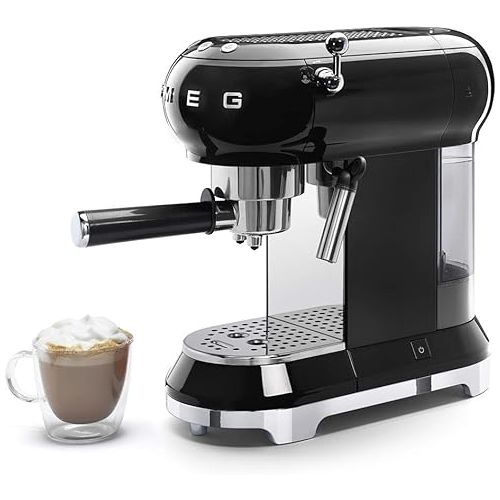스메그 Smeg Espresso Machine, 1 liters, Black ECF01 BLUS