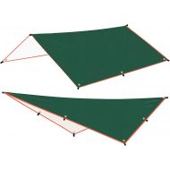 TAHUAON Hammock Camping Rain Tarp Waterproof Tent Tarp Ground Cover for Backpacking Hiking Beach Traveling Green (3*4m)