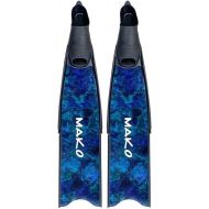 Spearguns Pro Fiberglass Freedive Fins in 3D Ocean Blue Camo (Interchangeable Blades)