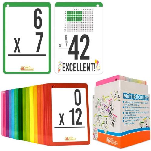  [아마존베스트]WhizBuilders Multiplication Flash Cards for 3rd Grade , Toddlers 2-4  169 Math Manipulatives FlashCards - Multiplication and Division Times Table  Learning Card Games Kids Ages 4-8 , 1st 2nd