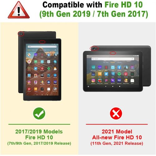  [아마존베스트]Fintie Folio Case for All-New Amazon Fire HD 10 Tablet (Compatible with 7th and 9th Generations, 2017 and 2019 Releases) - Premium PU Leather Slim Fit Stand Cover with Auto Wake/Sl