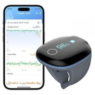 Wellue O2Ring Oxygen Monitor with Vibration Reminder -Bluetooth O2 Pulse Oximeter Rechargeable, Continuous Recording of SpO2 & PR, Blood Oxygen Saturation Tracker with Free APP & PC Reports