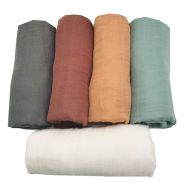 Nursery 5 pcs Bamboo Soft Muslin Swaddle Blankets Premium Receiving Blanket for Boys & Girls 47 x 47...