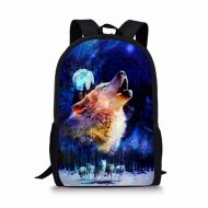 INSTANTARTS Cool Wolf Backpack Shoulder Book Bag Back to School Gift