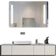 Decoraport DECORAPORT Horizontal LED Wall Mounted Lighted Vanity Bathroom Silvered Mirror Makeup Mirror with Touch Button - 36 Inch * 28 Inch (DK-OD-N027)