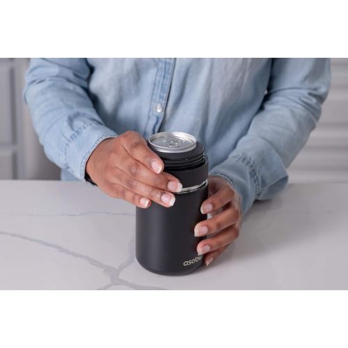  [아마존베스트]Asobu Frosty Beer 2 Go Vacuum Insulated Double Walled Stainless Steel Beer Can and Bottle Cooler with Beer Opener (black)