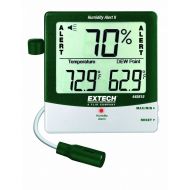 Extech 445815 Hygro-Thermometer Humidity Alert with Dew Point; Large, Easy-to-read Triple LCD Displays % Relative Humidity, Temperature and Dew Point; Probe Clips Onto Meter or Ext