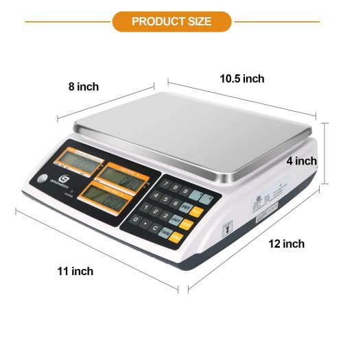  Bromech NTEP Digital Price Computing Scale, 60lb Rechargeable Commercial Food Scale for Meat Shop, Deli, Produce Market W/ Dual LCD Display, Stainless Steel Platform, Legal for Tra