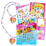 Classic Disney Disney Princess Sticker Earrings Necklace Bundle 26 Pc Princess Toy Jewelry Accessories Set with Bracelet, Stickers and More (Disney Princess Birthday Party Favors a