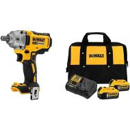 DEWALT 20V MAX XR Cordless Impact Wrench Kit with Detent Pin Anvil, 1/2-Inch, Tool Only (DCF894B) & 20V MAX Battery Starter Kit with 2 Batteries, 5.0Ah (DCB205-2CK)