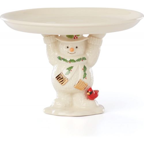 레녹스 Lenox Happy Holly Days Snowman Treat Dish, 1.45 LB, Multi