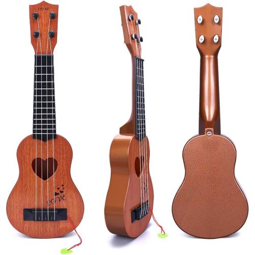  [아마존베스트]YEZI Kids Toy Classical Ukulele Guitar Musical Instrument, Brown (brown1)
