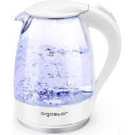 [아마존베스트]Aigostar Eve - Glass Electric Tea Kettle 1.7L 57OZ Cordless Electric Kettle for Boiling Water with Blue Led